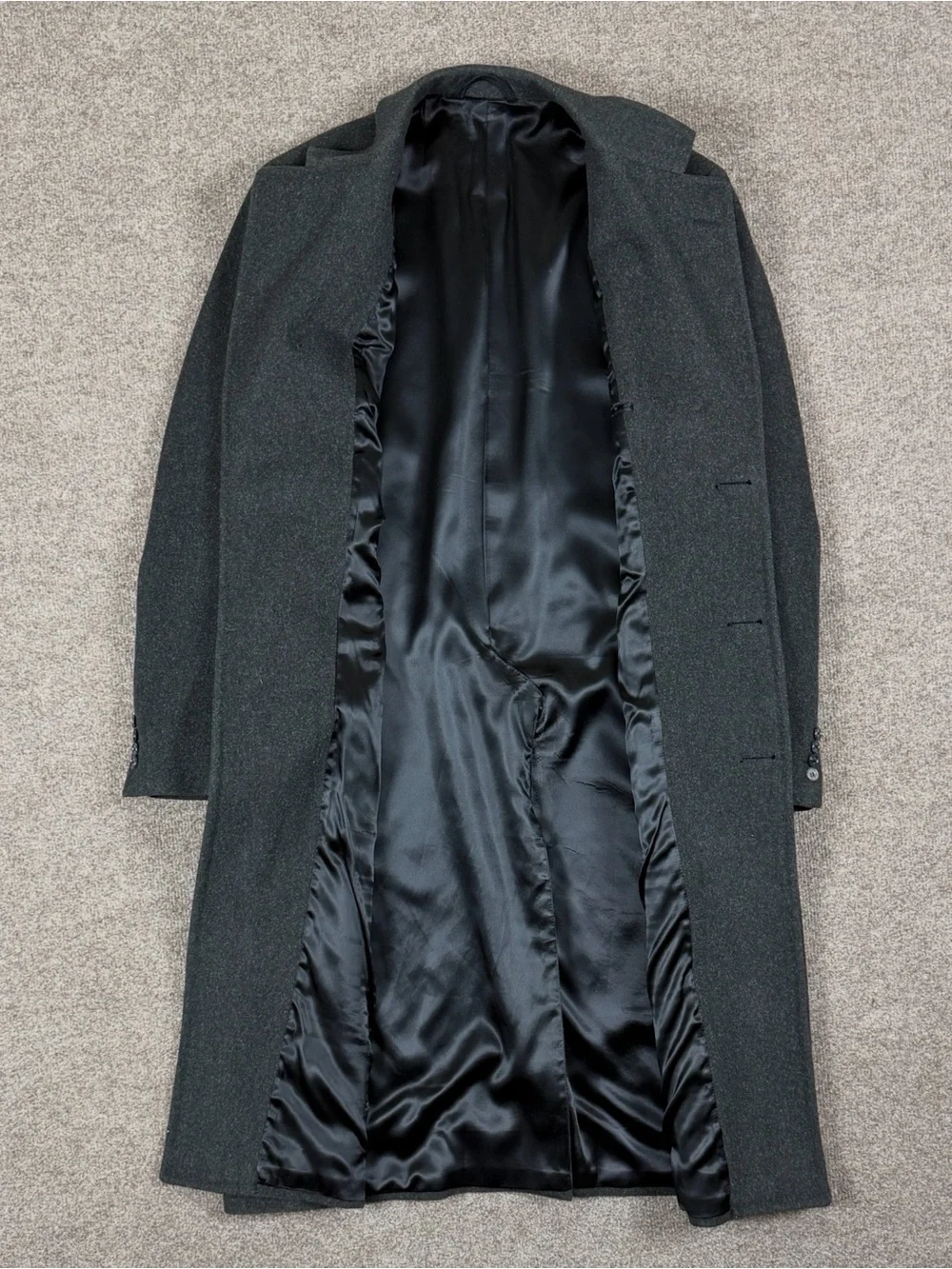 Vintage Hart Schaffner & Marx Grey Long Wool Overcoat Men’s Large Winter Coat
